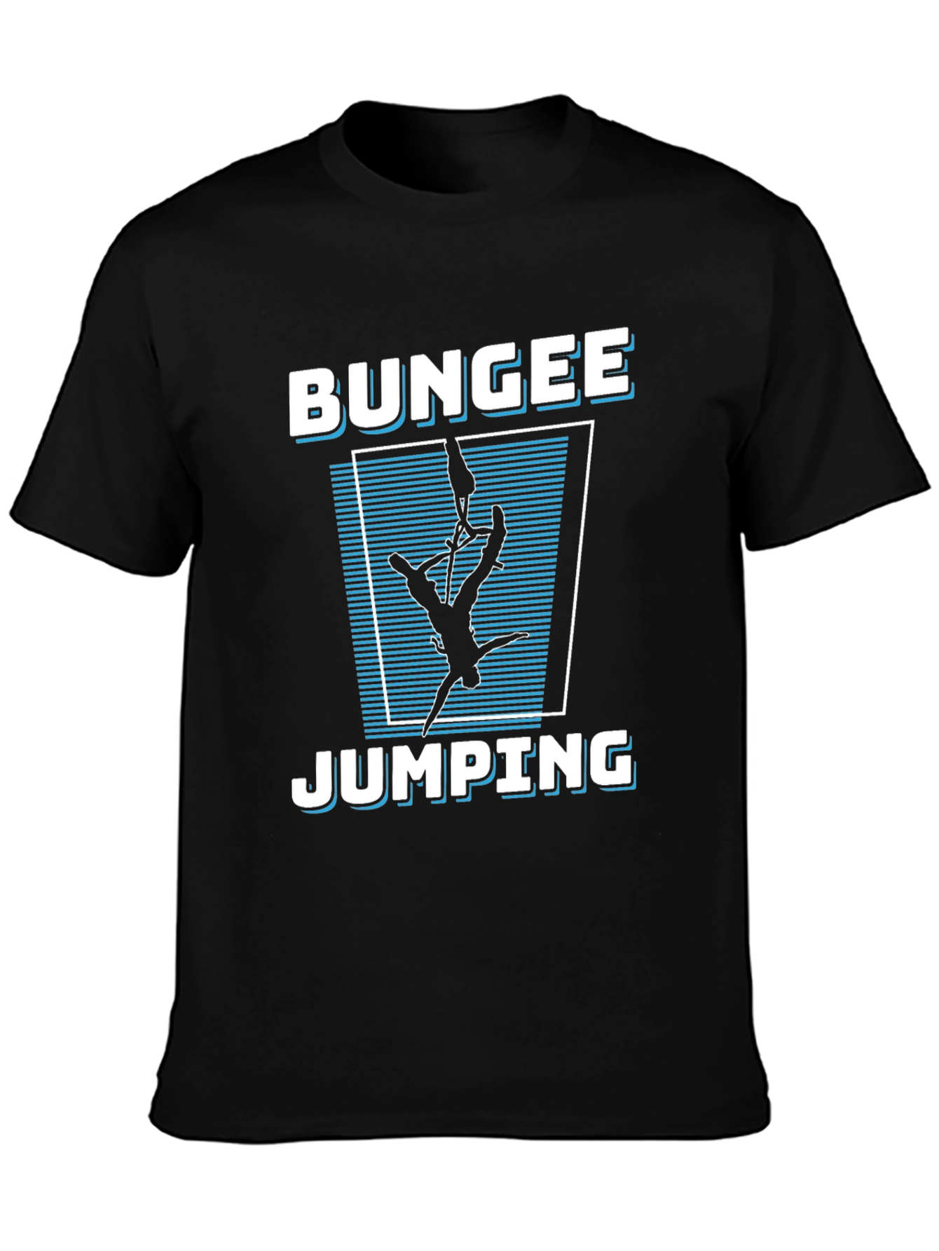 Bungee Jumping Graphic Tee - Black Cotton T-Shirt