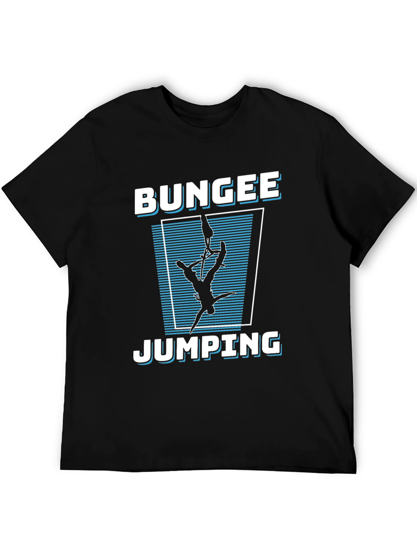 Bungee Jumping Graphic Tee - Black Cotton T-Shirt