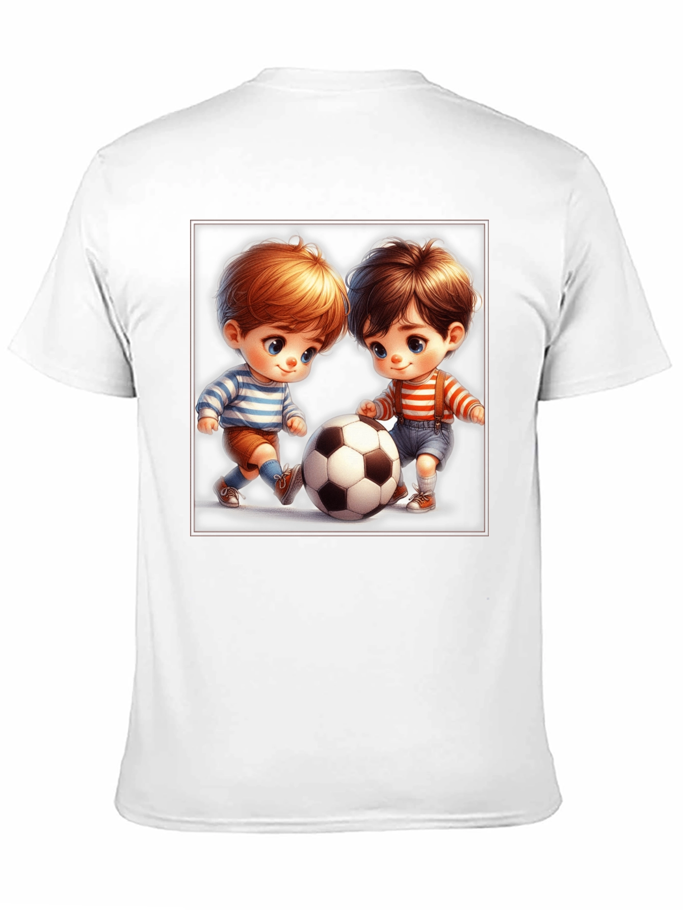 Cartoon Kids Soccer T-Shirt - Black Fun Design