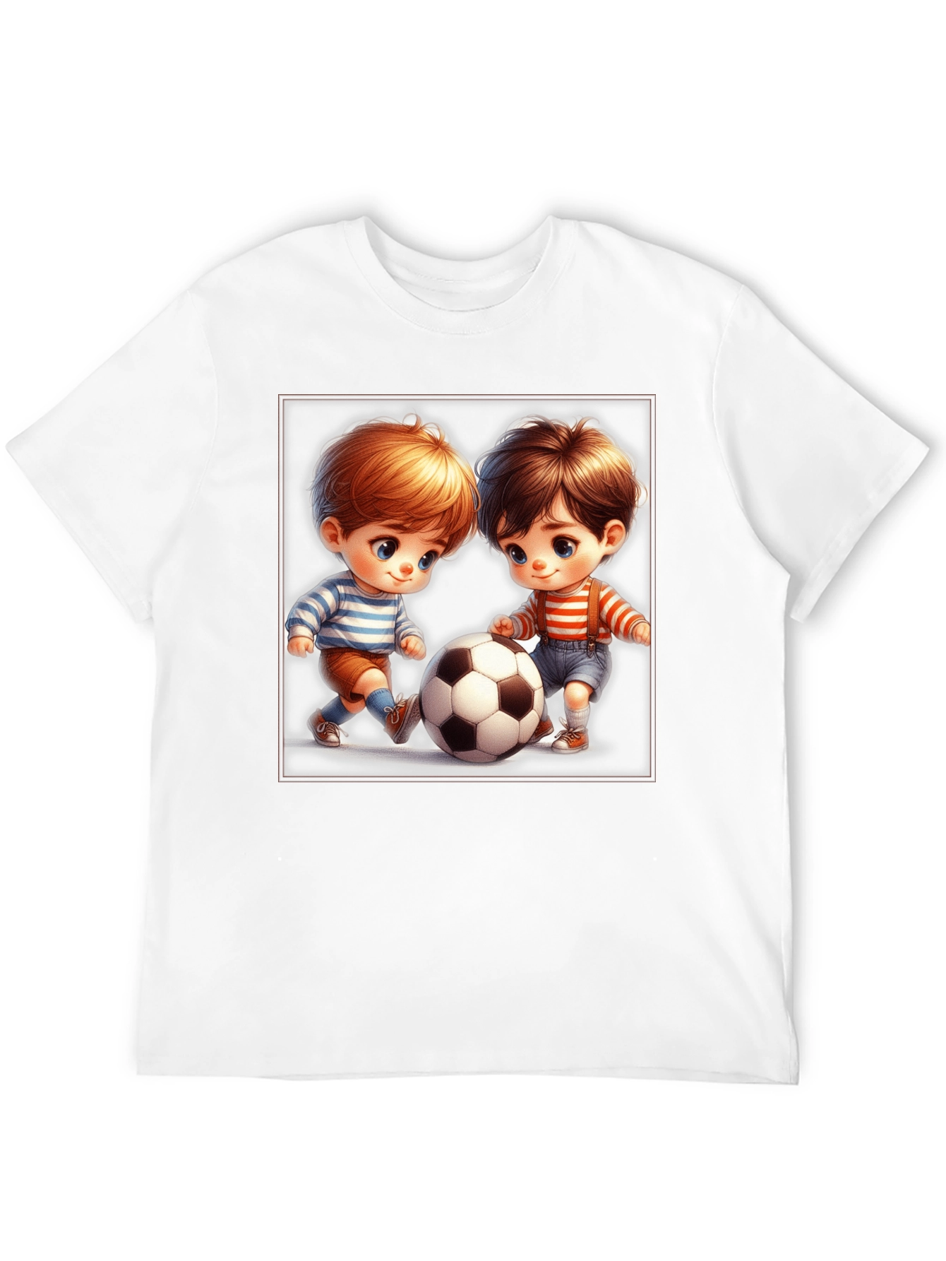 Cartoon Kids Soccer T-Shirt - Black Fun Design