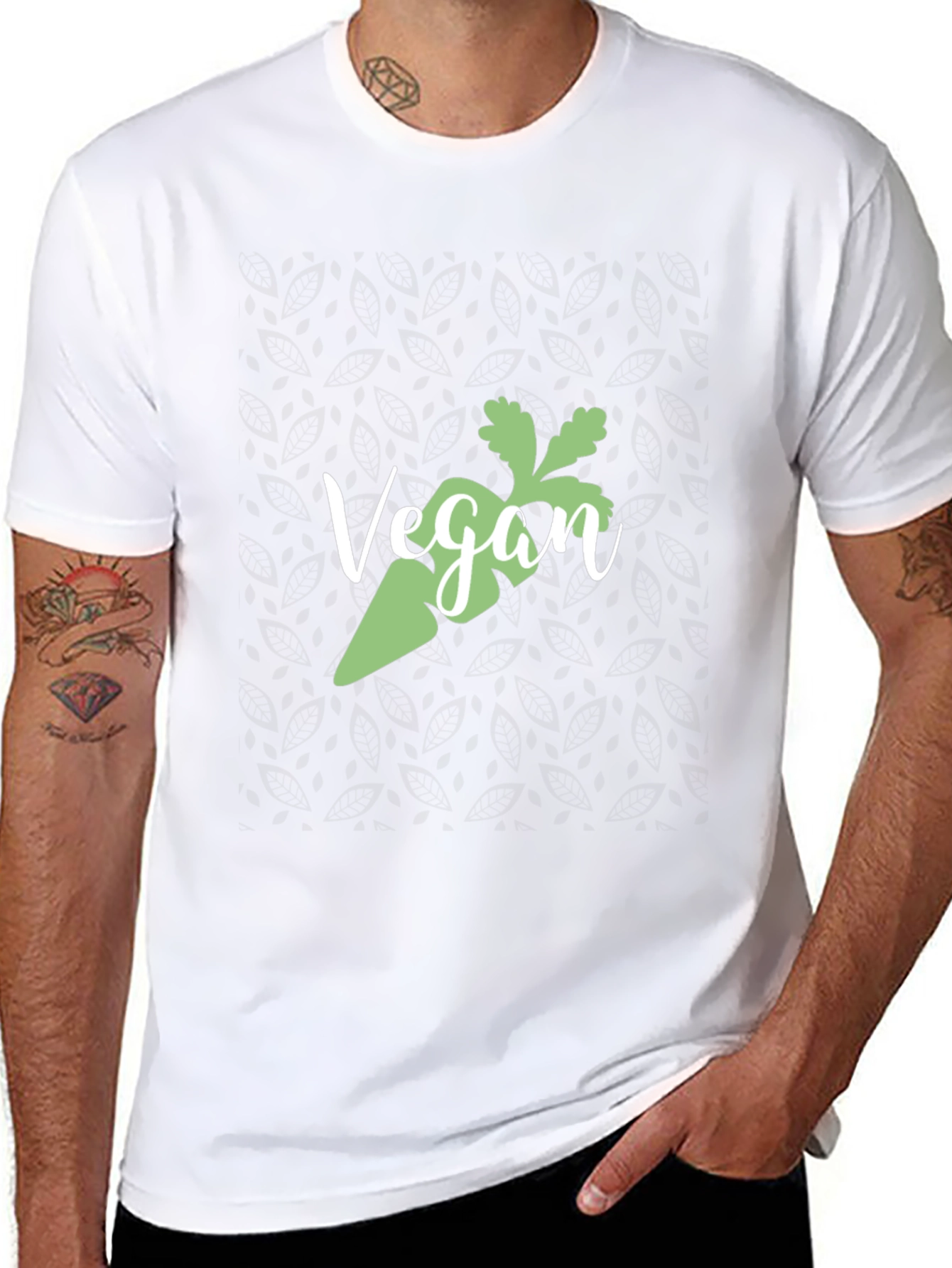 Vegan Carrot Graphic Tee - Black Cotton T-Shirt