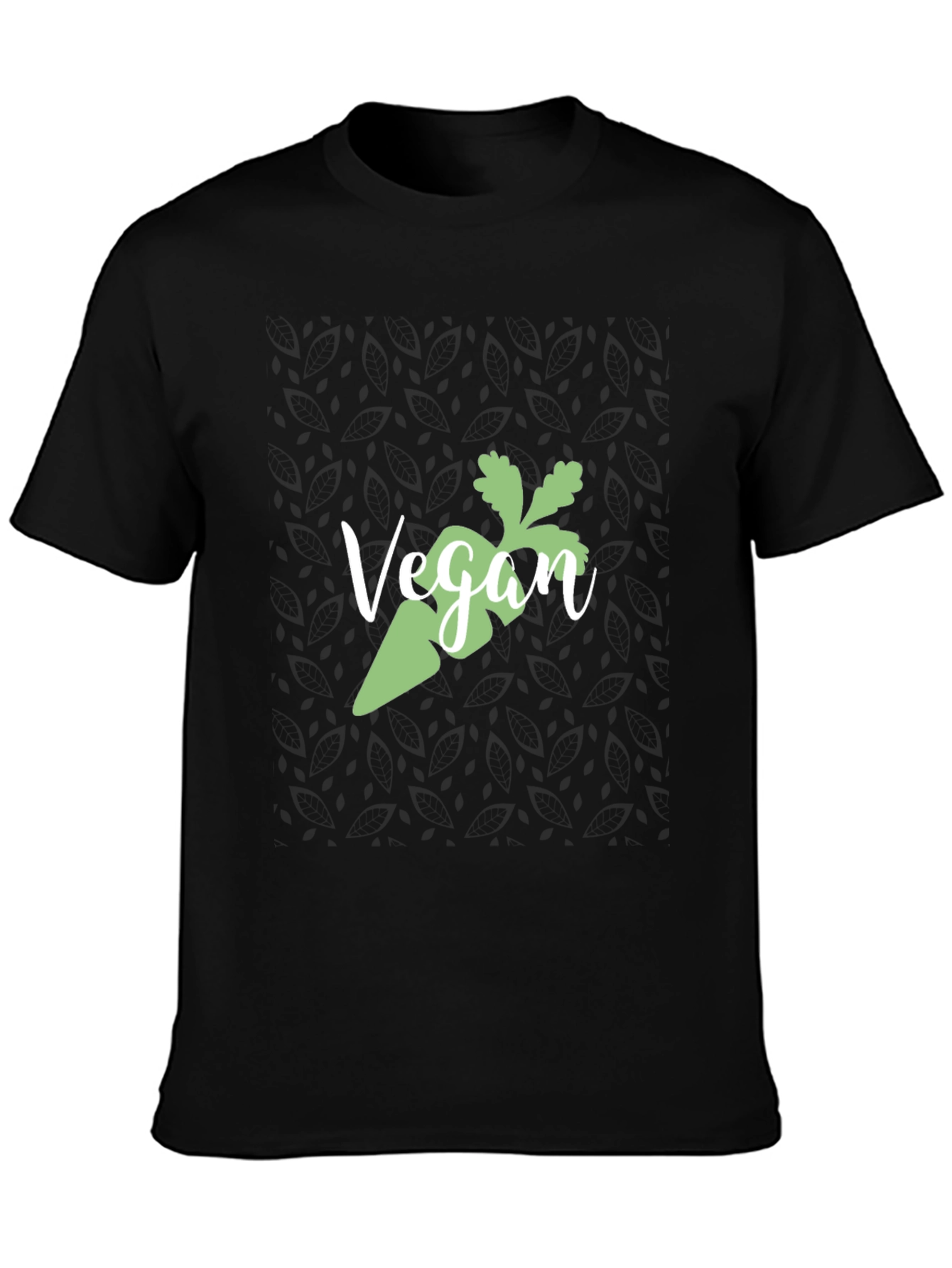 Vegan Carrot Graphic Tee - Black Cotton T-Shirt