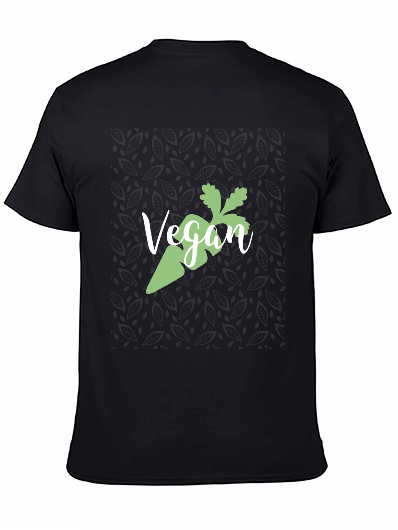 Vegan Carrot Graphic Tee - Black Cotton T-Shirt