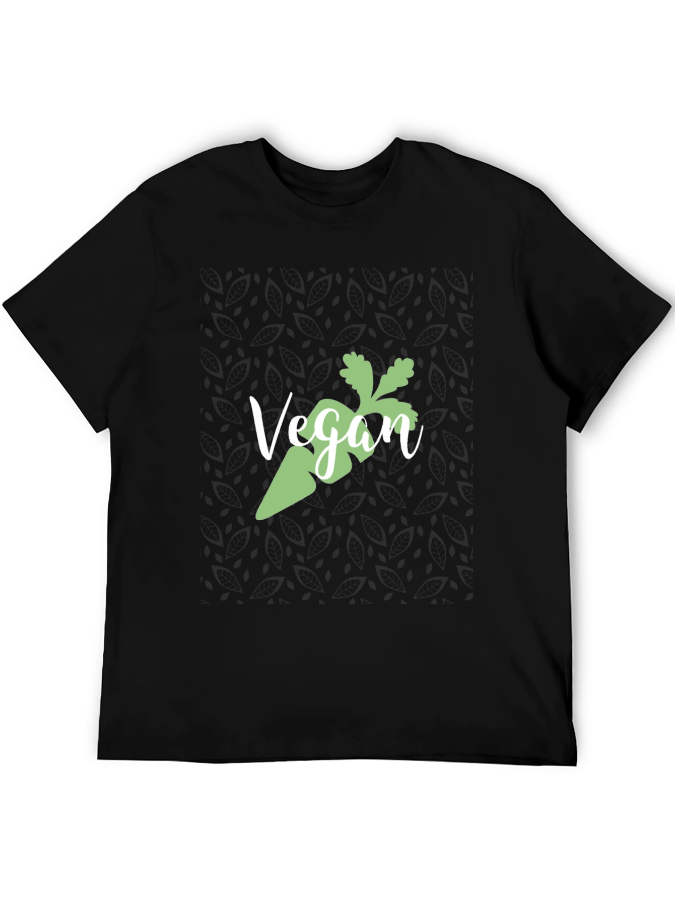 Vegan Carrot Graphic Tee - Black Cotton T-Shirt