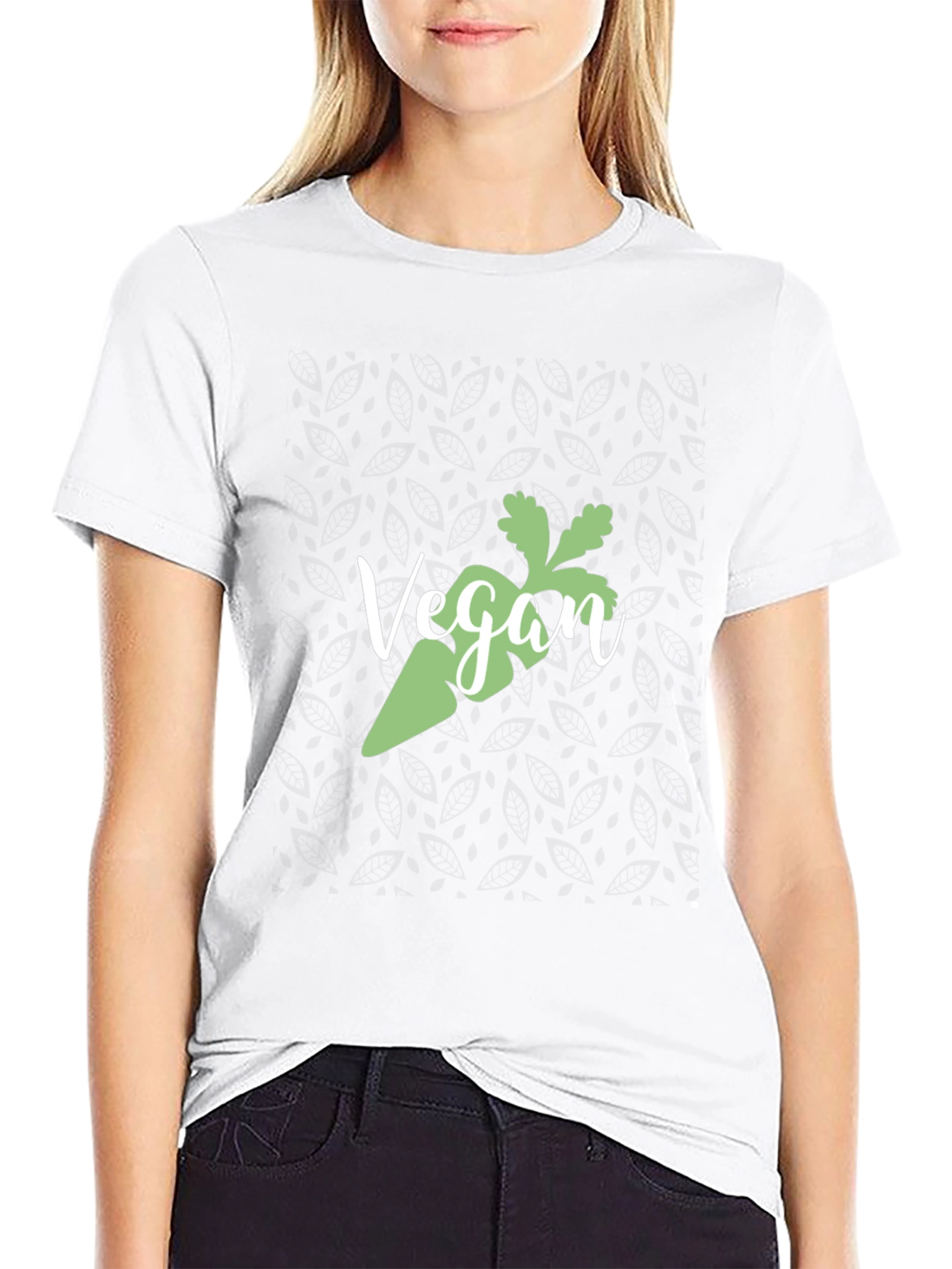 Vegan Carrot Graphic Tee - Black Cotton T-Shirt