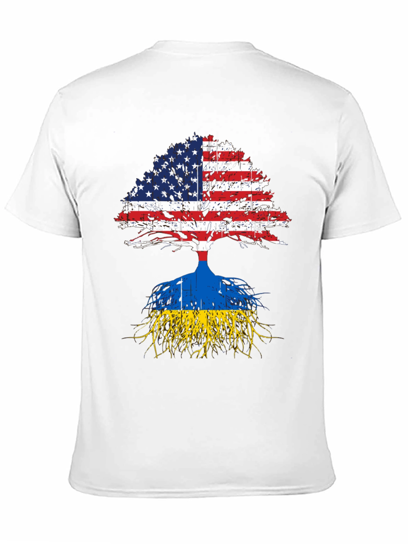 USA and Ukraine Flag Tree T-Shirt