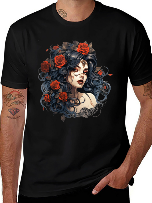 Gothic Rose Queen Graphic T-Shirt