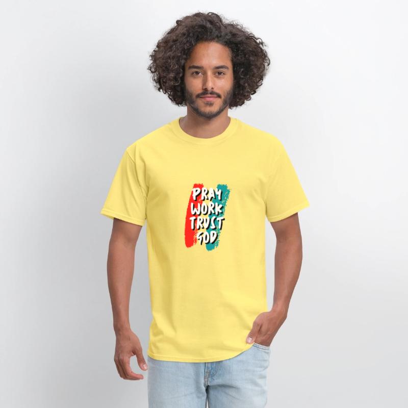 Pray work trust god inspirational quote t shirt