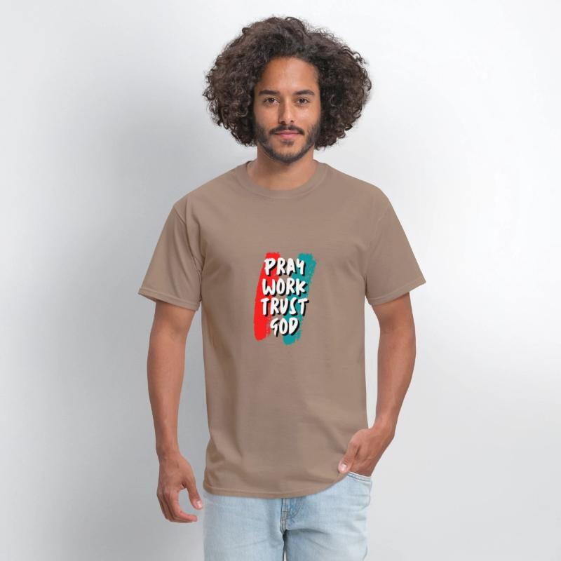 Pray work trust god inspirational quote t shirt