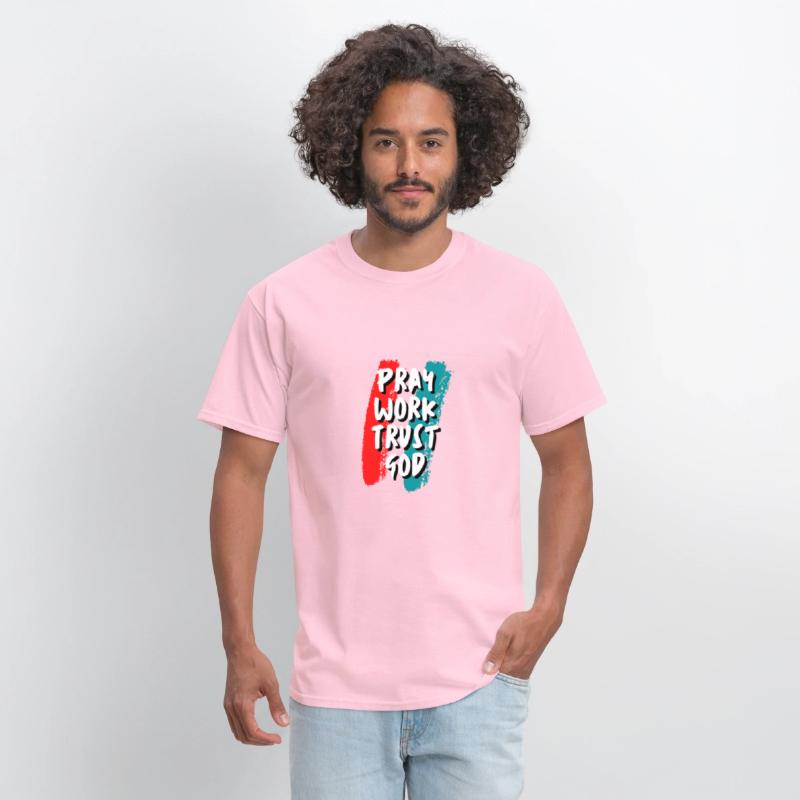 Pray work trust god inspirational quote t shirt