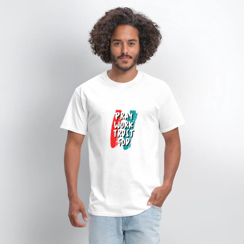 Pray work trust god inspirational quote t shirt