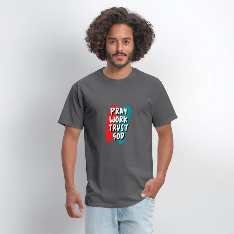 Pray work trust god inspirational quote t shirt