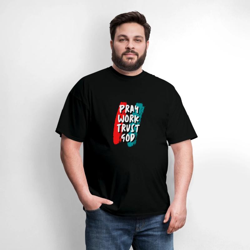 Pray work trust god inspirational quote t shirt
