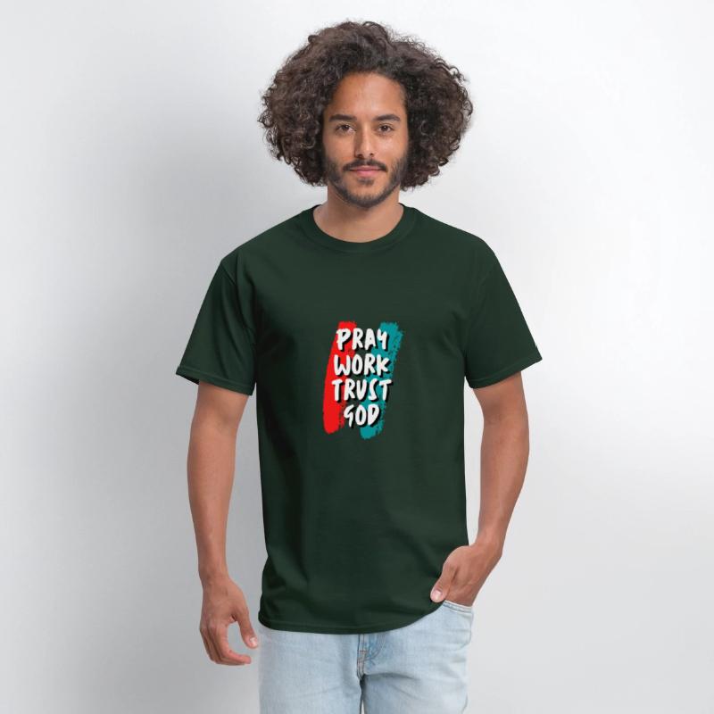 Pray work trust god inspirational quote t shirt
