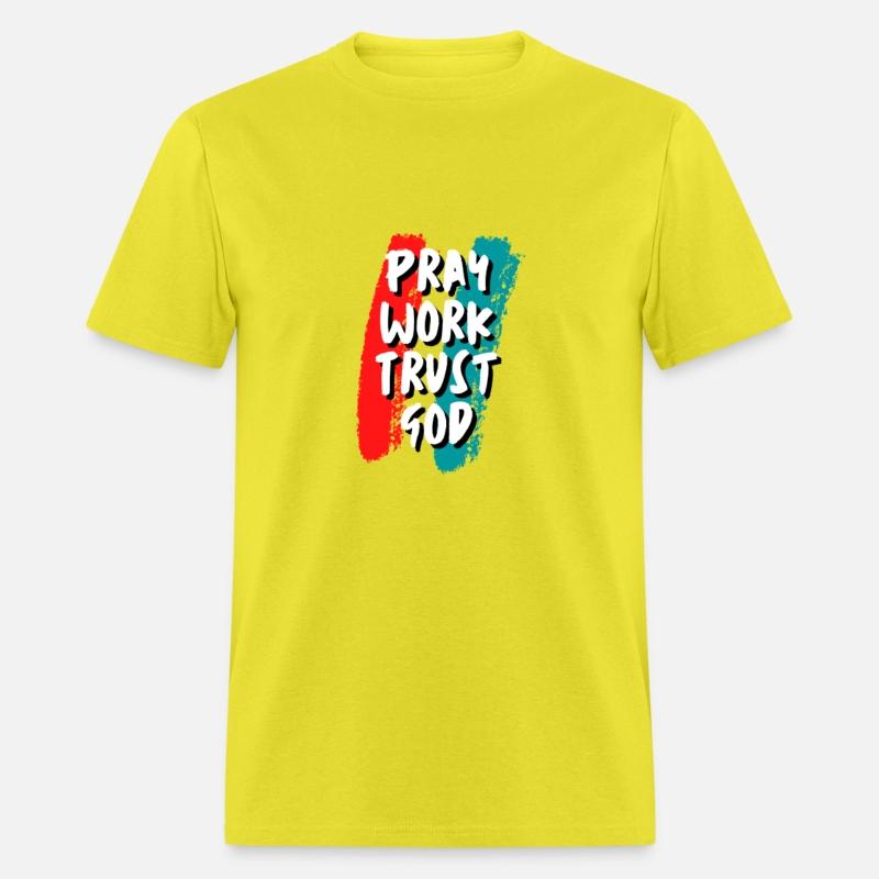 Pray work trust god inspirational quote t shirt