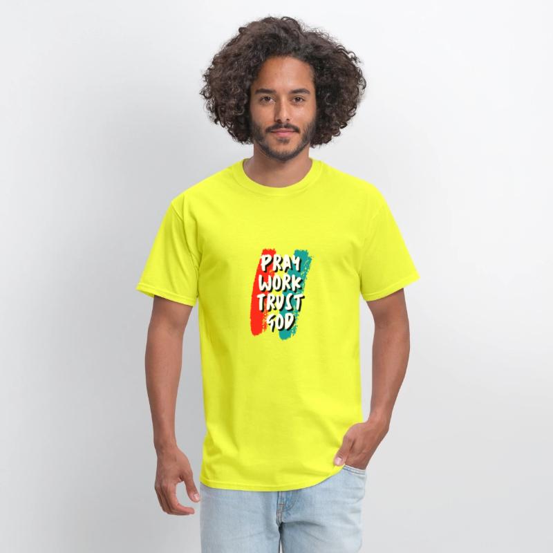 Pray work trust god inspirational quote t shirt
