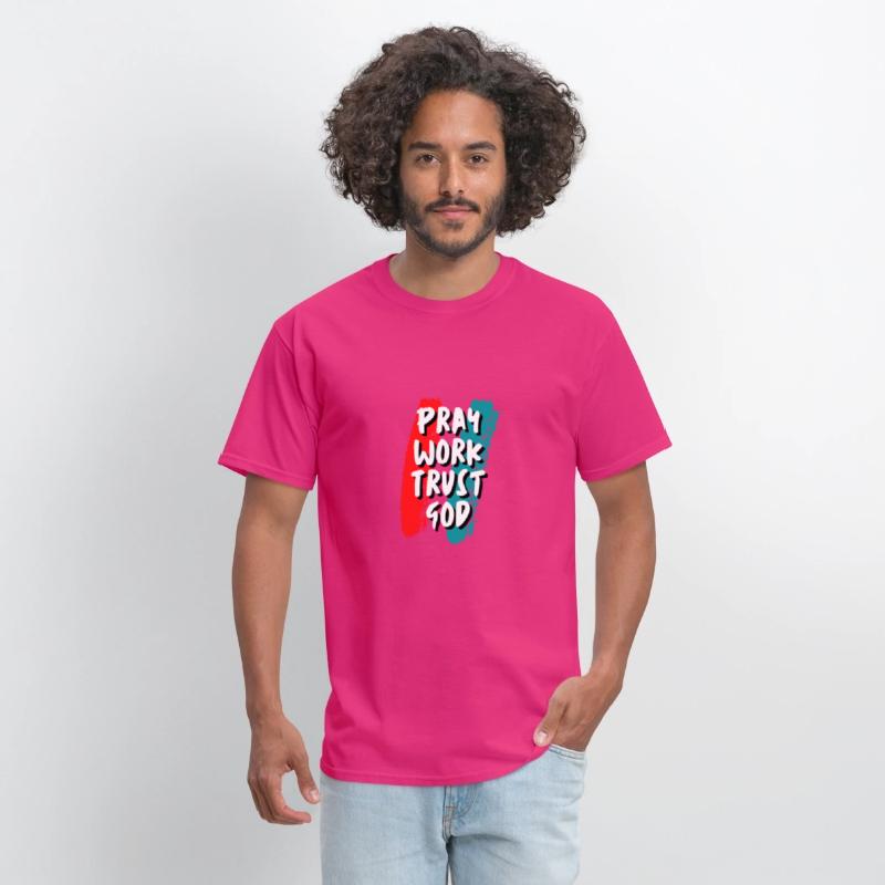 Pray work trust god inspirational quote t shirt