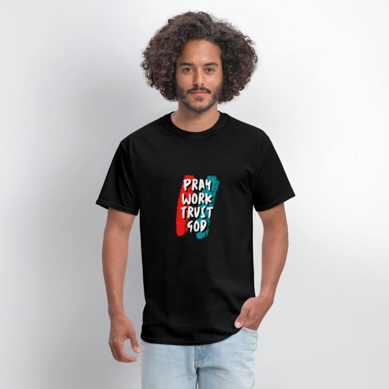 Pray work trust god inspirational quote t shirt