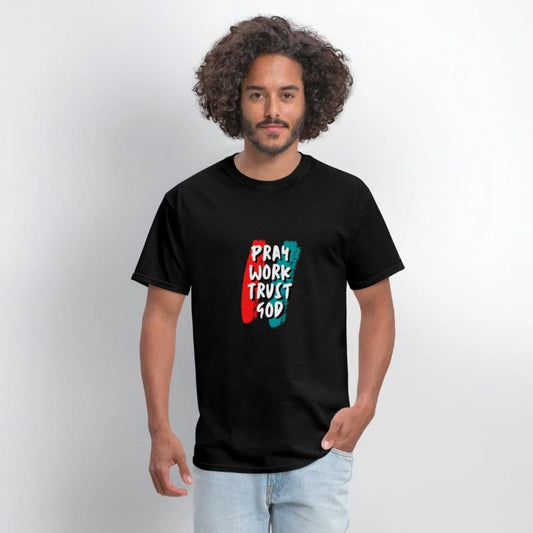 Pray work trust god inspirational quote t shirt