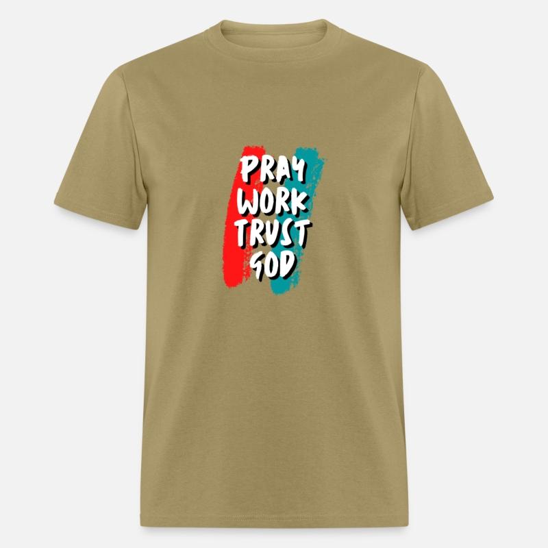 Pray work trust god inspirational quote t shirt