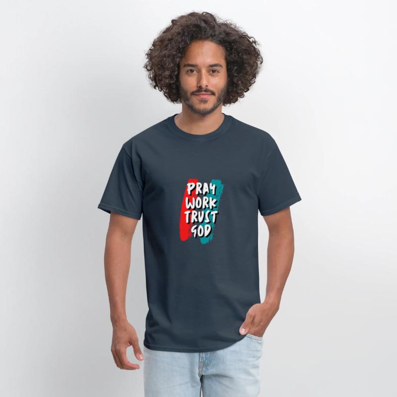Pray work trust god inspirational quote t shirt