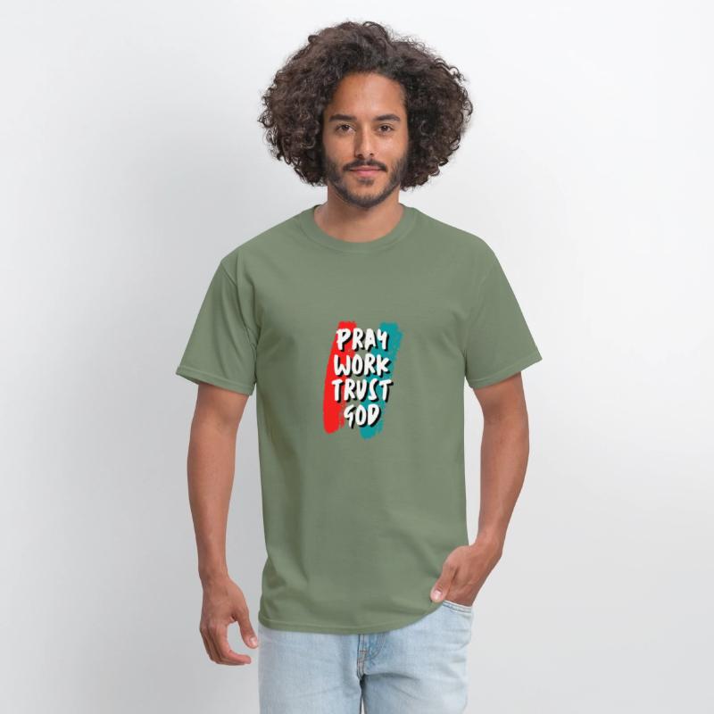 Pray work trust god inspirational quote t shirt
