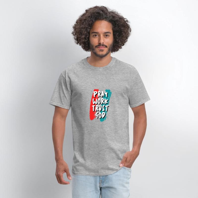 Pray work trust god inspirational quote t shirt