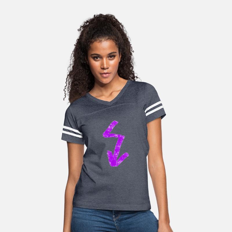 purple zigzag arrow pointing downward, Sidewalk