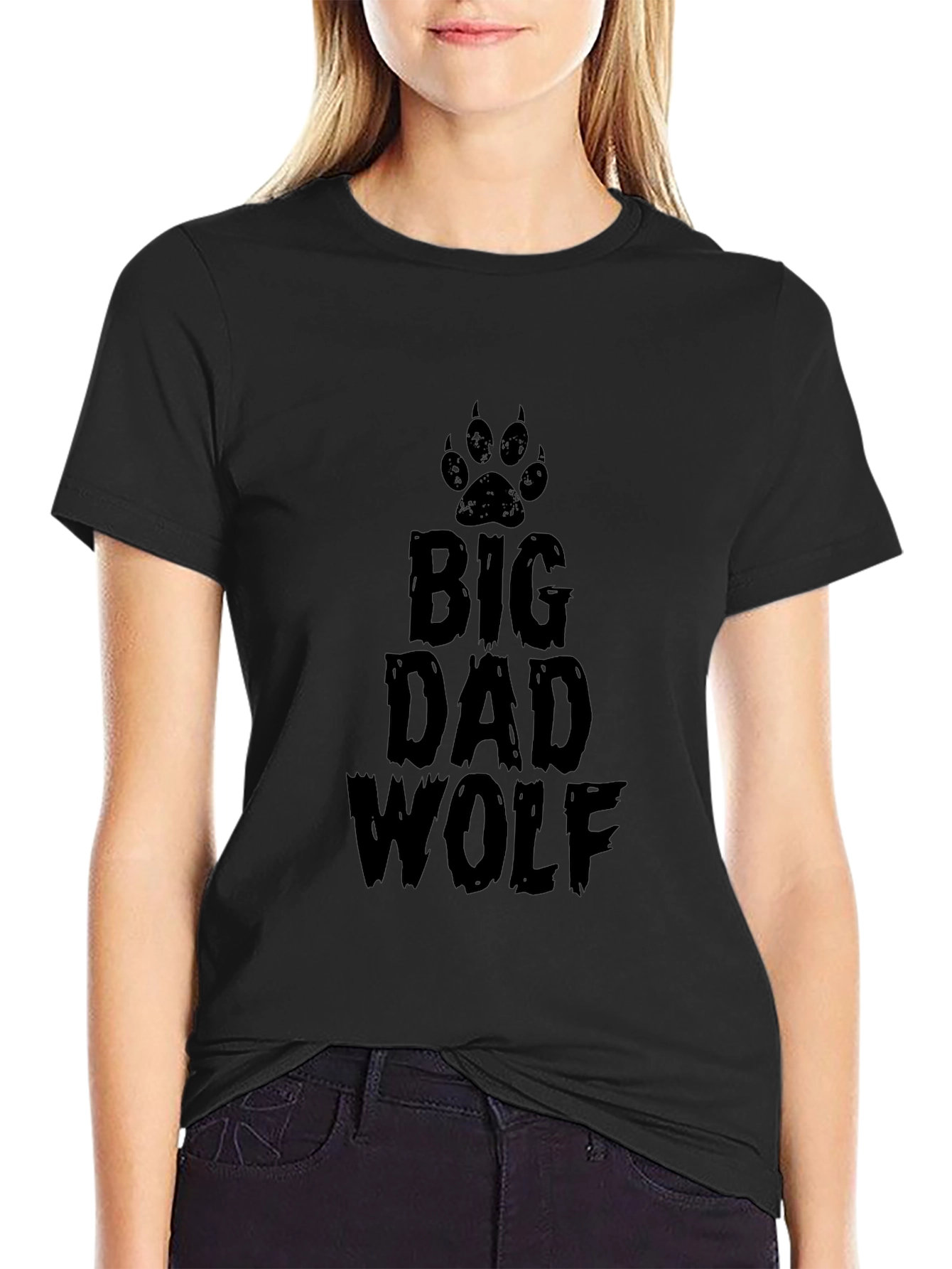 Big Dad Wolf Graphic Print T-Shirt