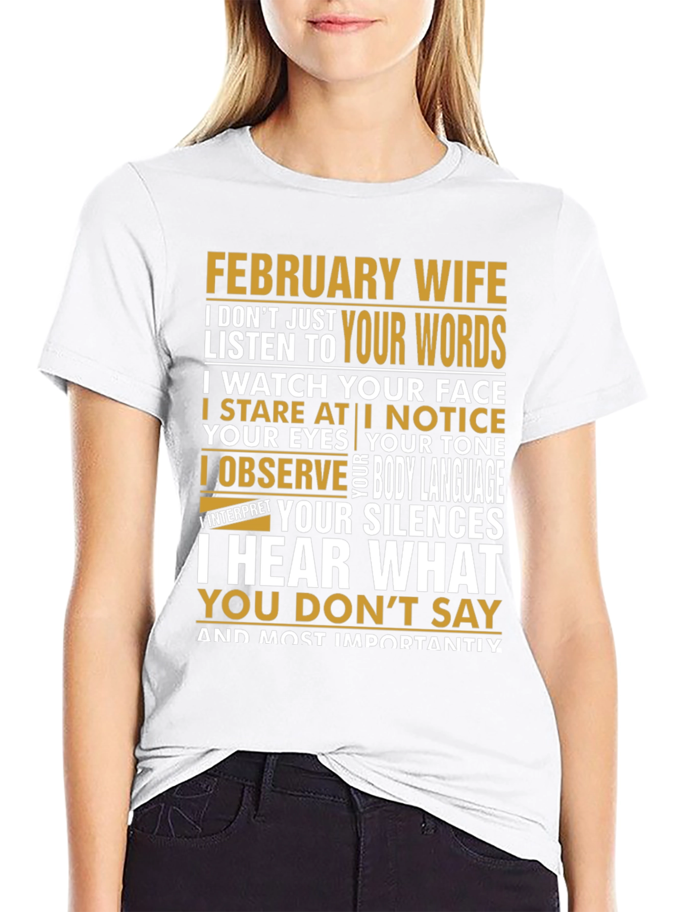 February Wife Graphic T-Shirt - Black