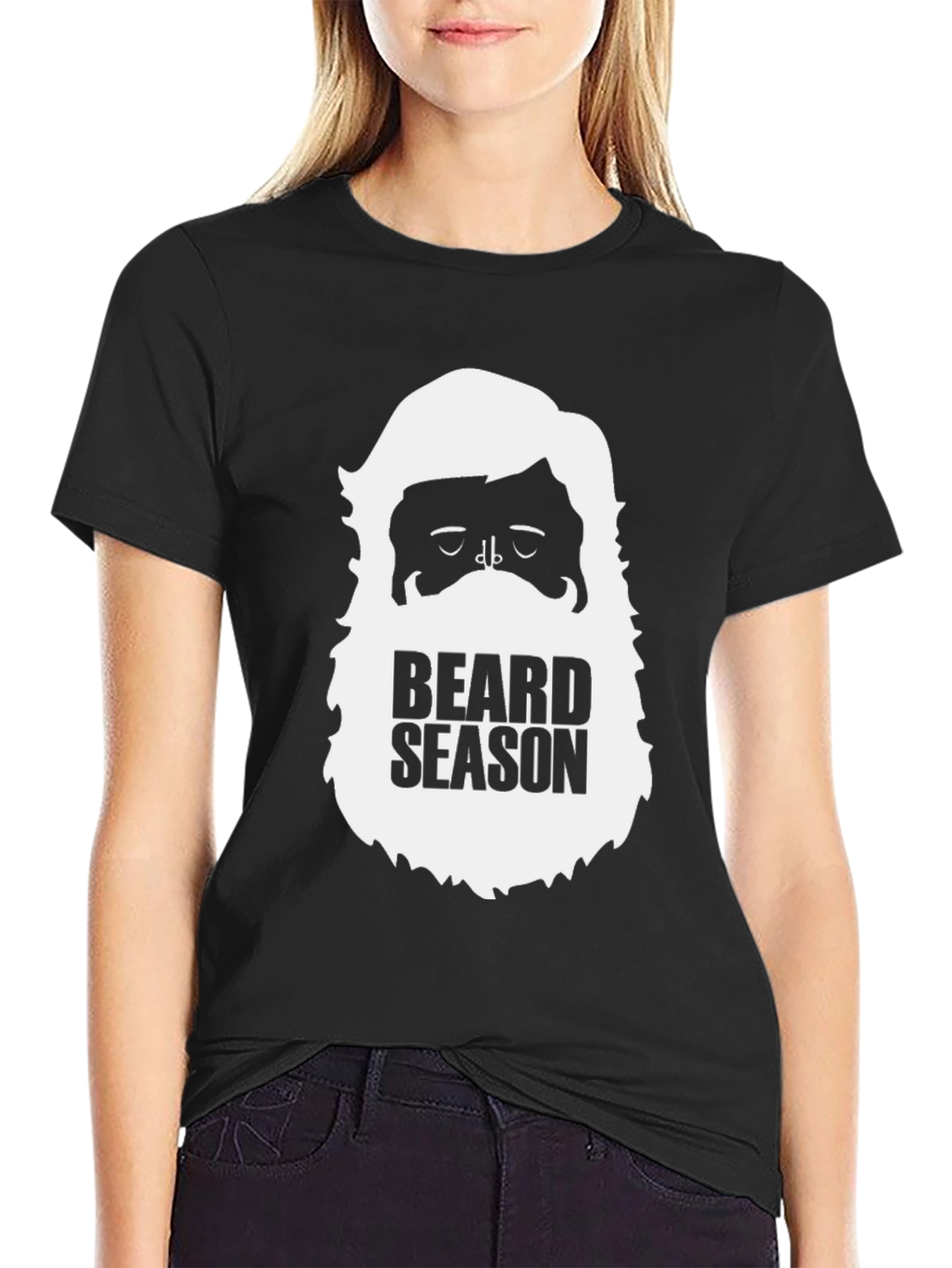 Beard Season Black Graphic Tee for Men