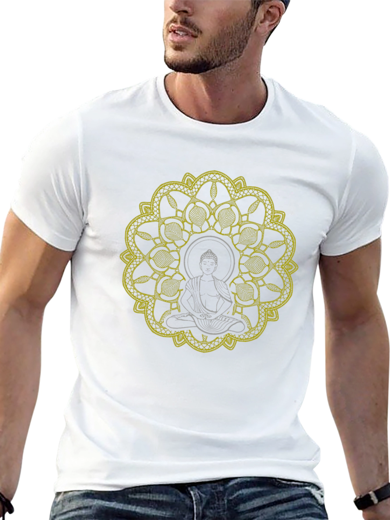 Buddha Mandala Graphic T-Shirt - Black