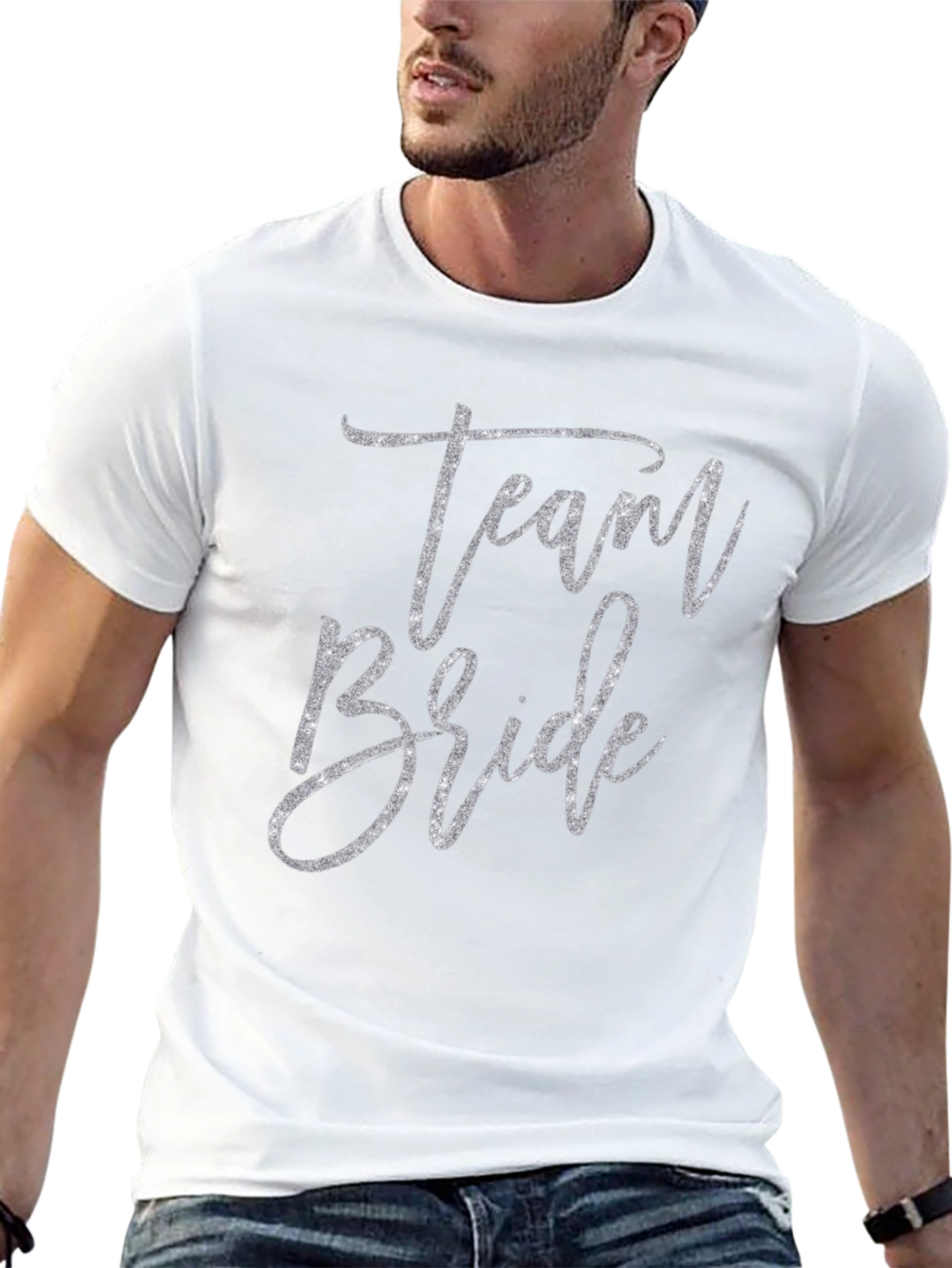 Team Bride Black Crew Neck T-Shirt