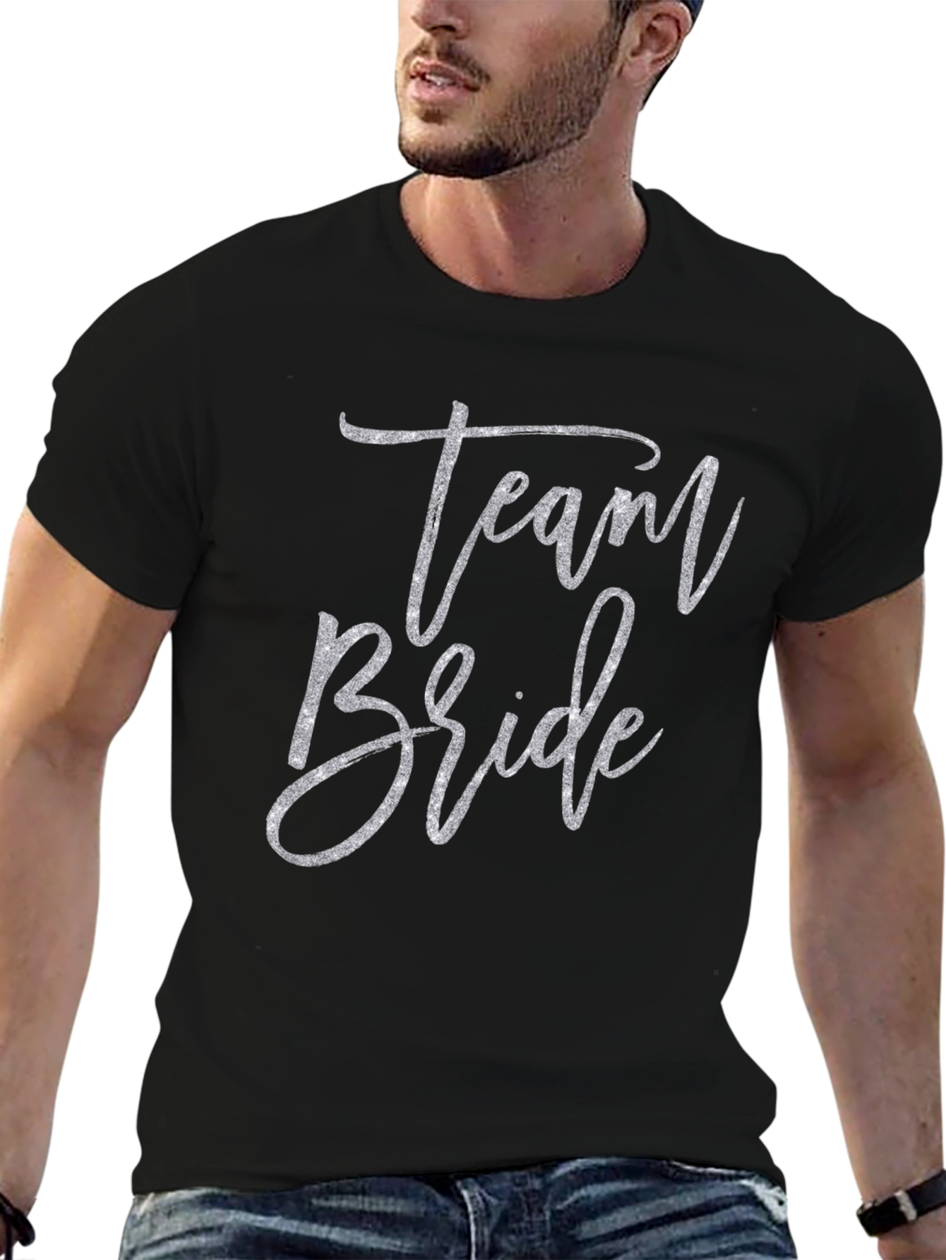 Team Bride Black Crew Neck T-Shirt