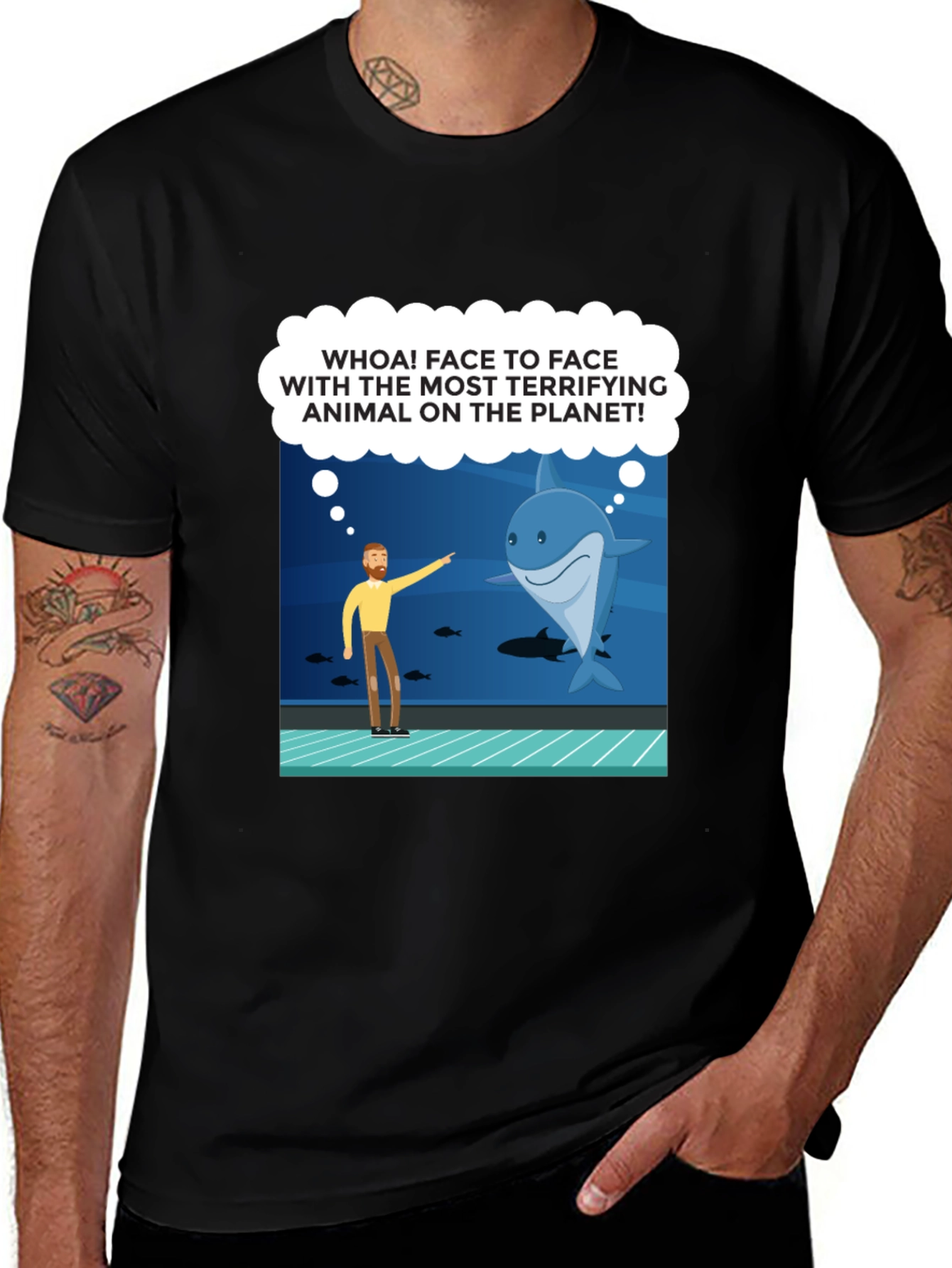 Funny Shark Encounter Graphic T-Shirt