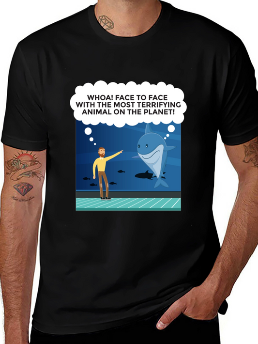 Funny Shark Encounter Graphic T-Shirt