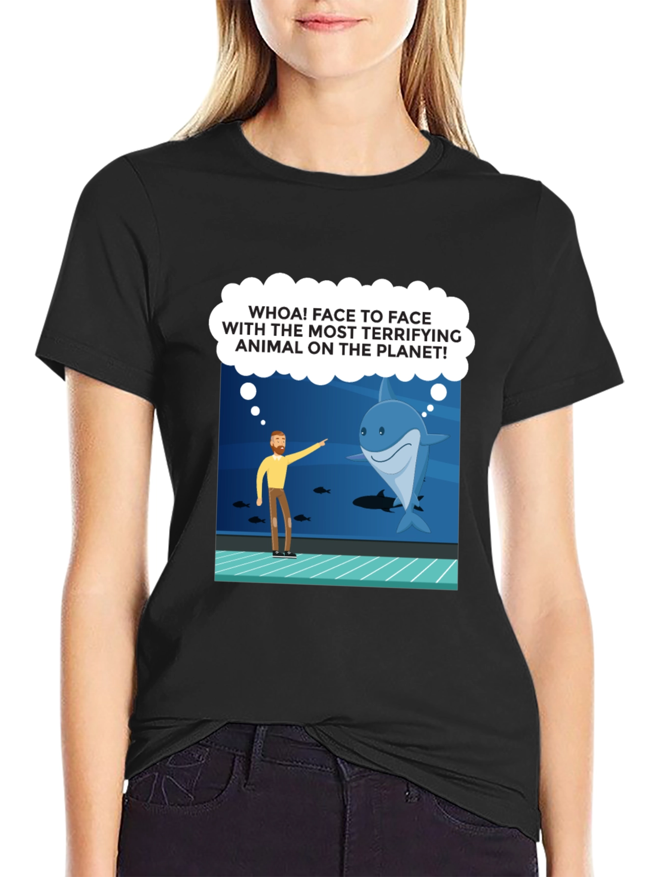 Funny Shark Encounter Graphic T-Shirt