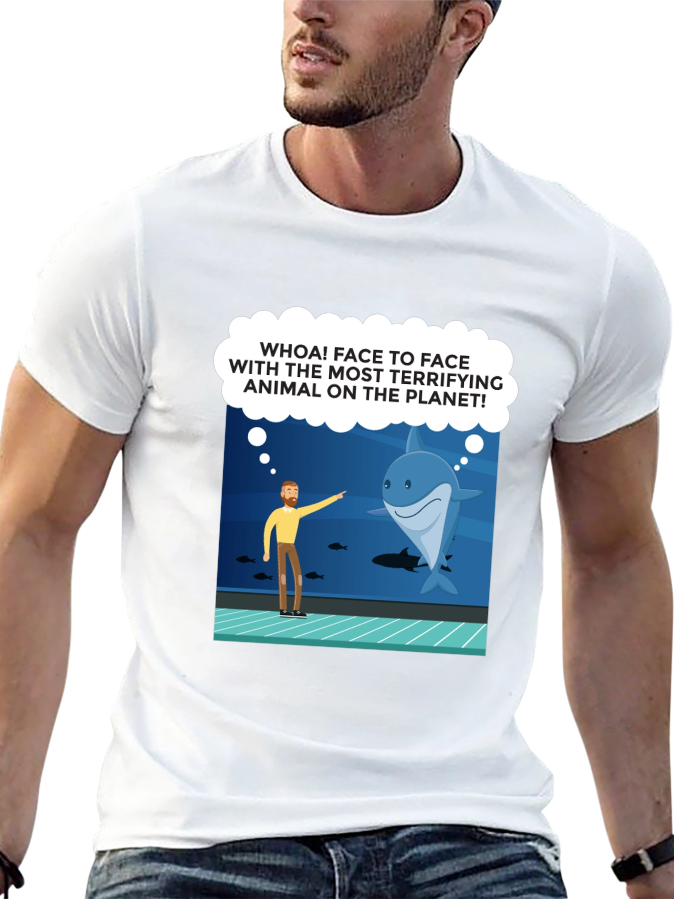 Funny Shark Encounter Graphic T-Shirt