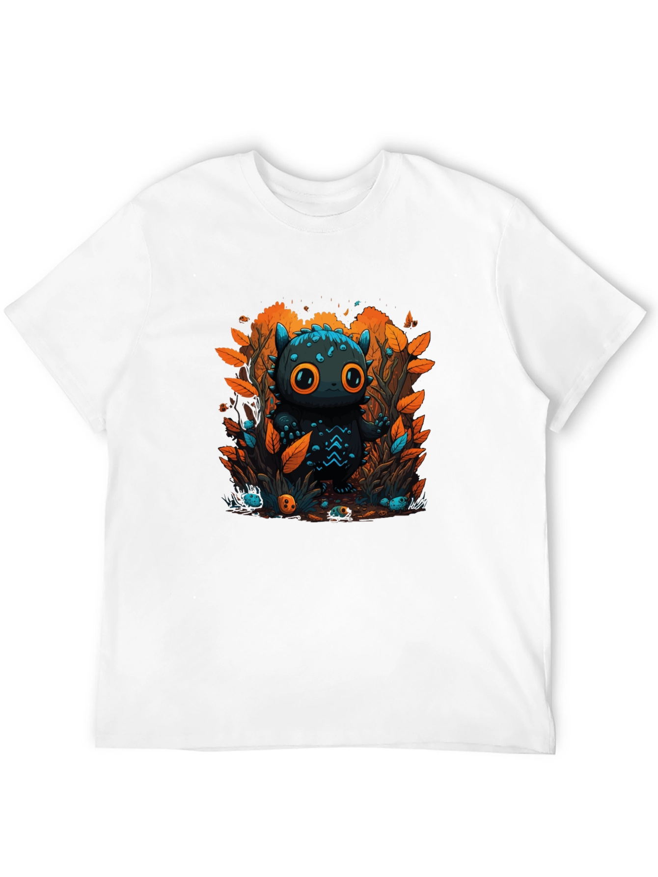 Cute Cartoon Creature Black T-Shirt