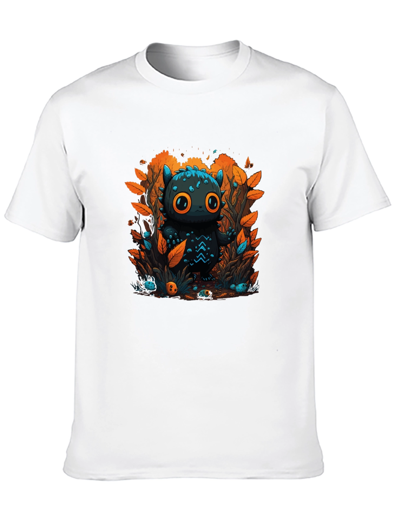 Cute Cartoon Creature Black T-Shirt
