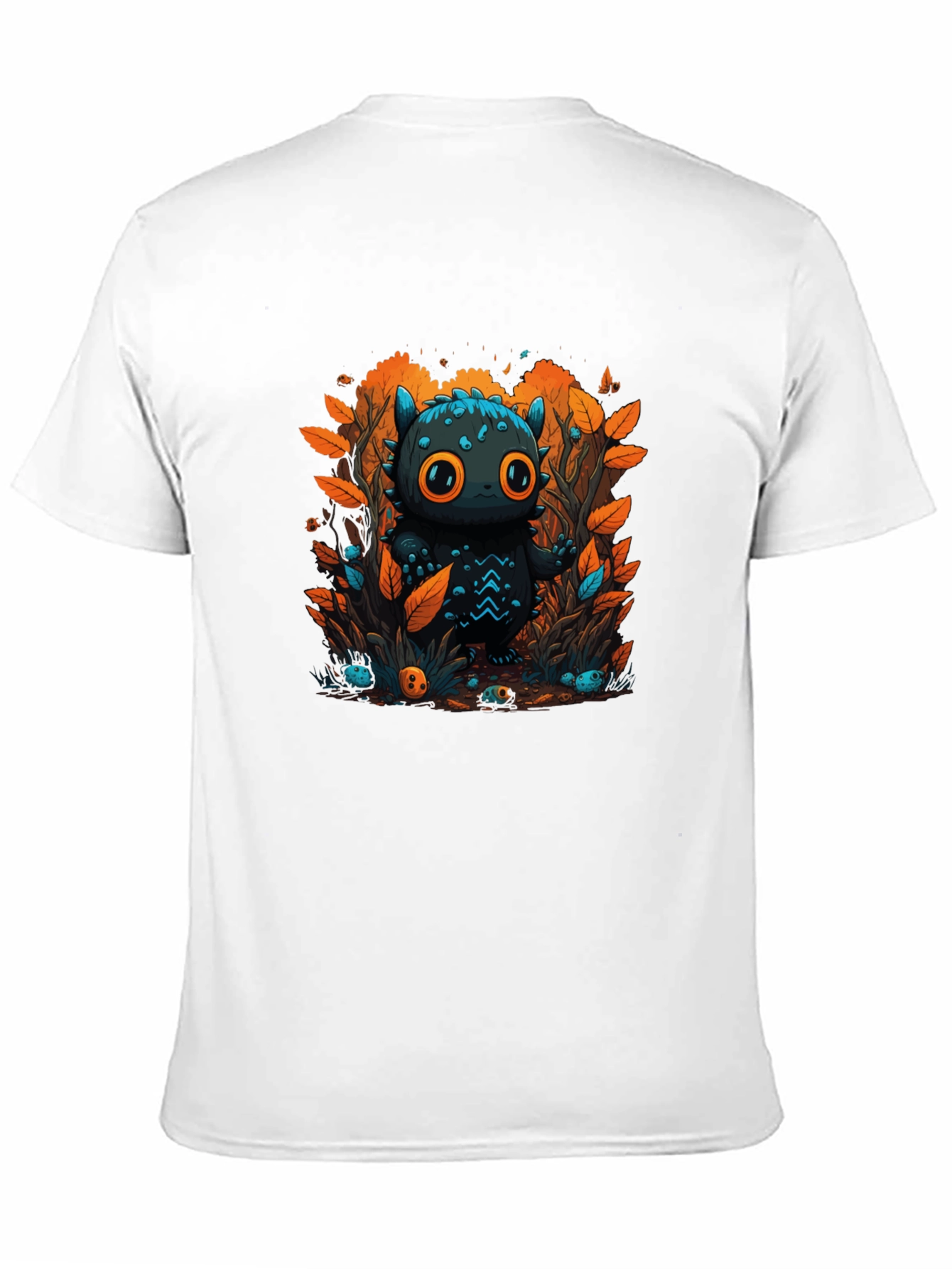 Cute Cartoon Creature Black T-Shirt