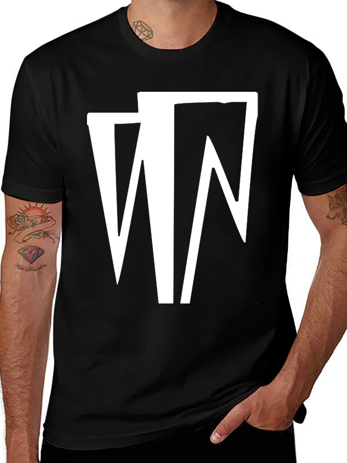 Abstract Graphic Black T-Shirt