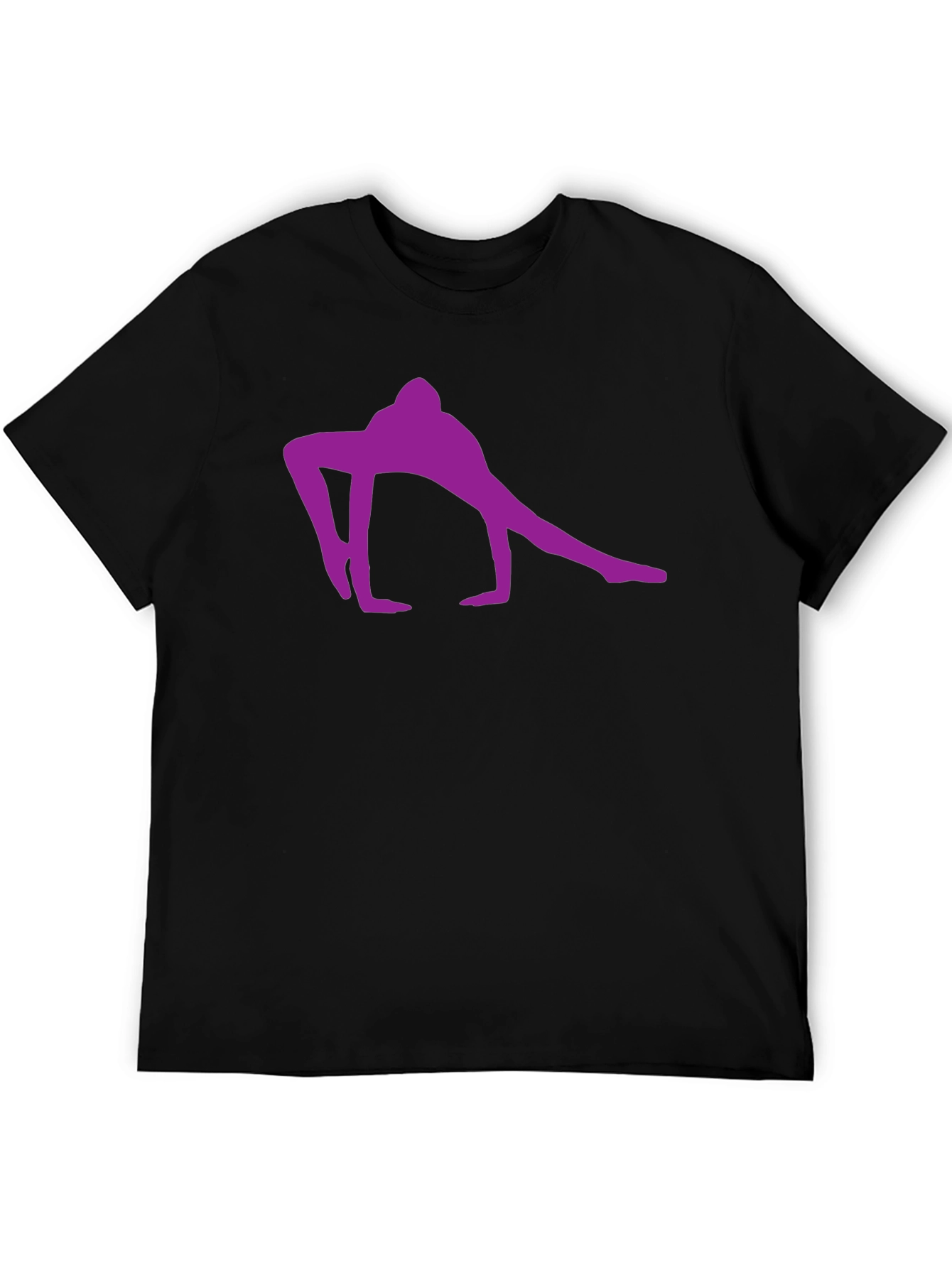 Yoga Pose Graphic Tee - Black Cotton T-Shirt