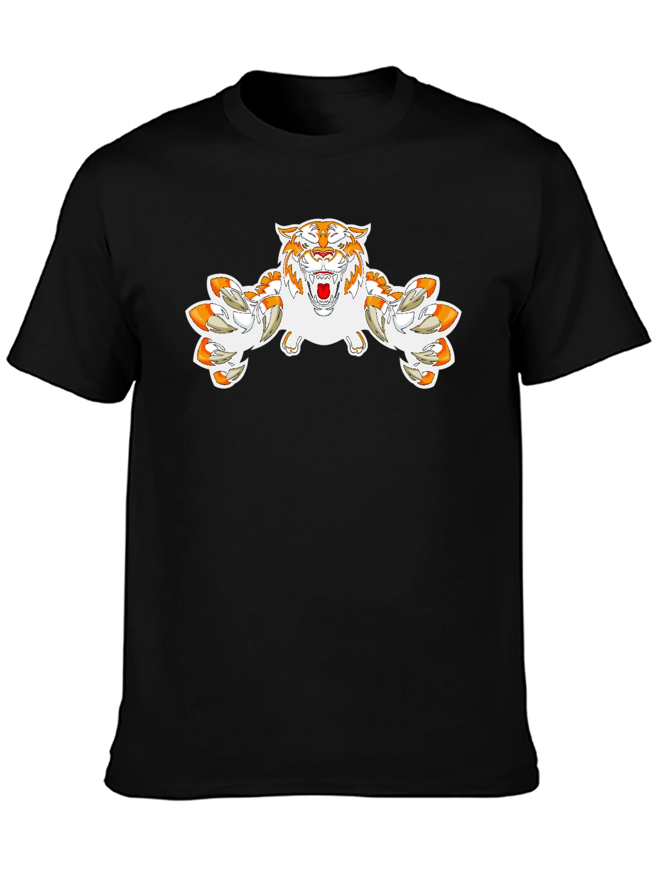 Tiger Graphic Print Black T-Shirt