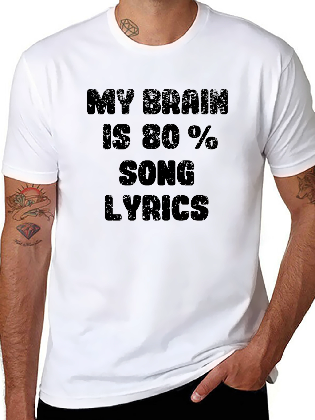 Song Lyrics Brain T-Shirt - Funny Music Lover Tee