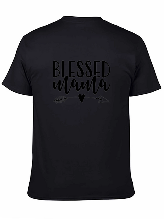 Blessed Mama Black Graphic Tee Shirt