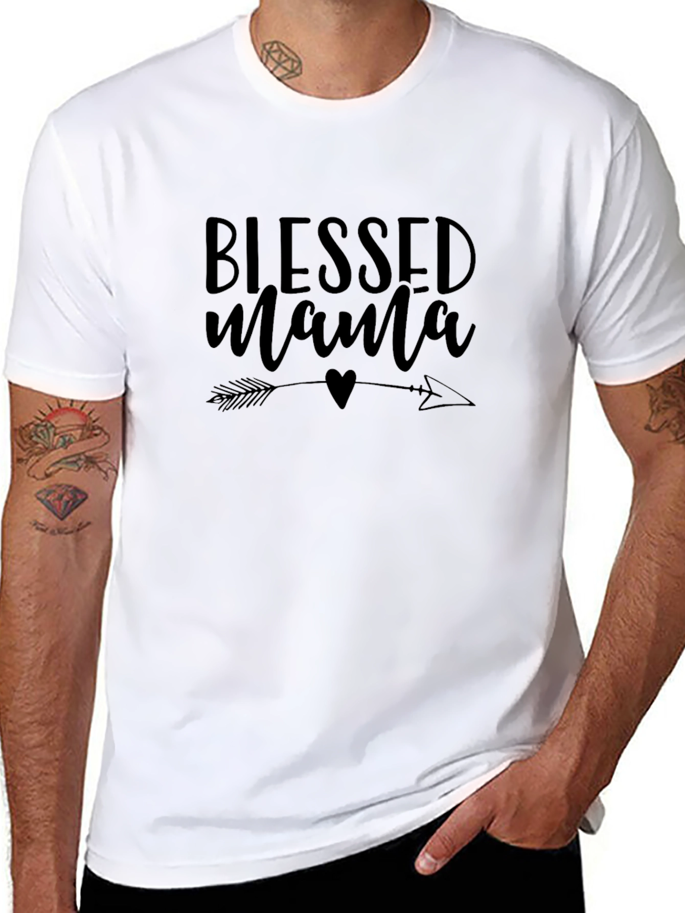 Blessed Mama Black Graphic Tee Shirt