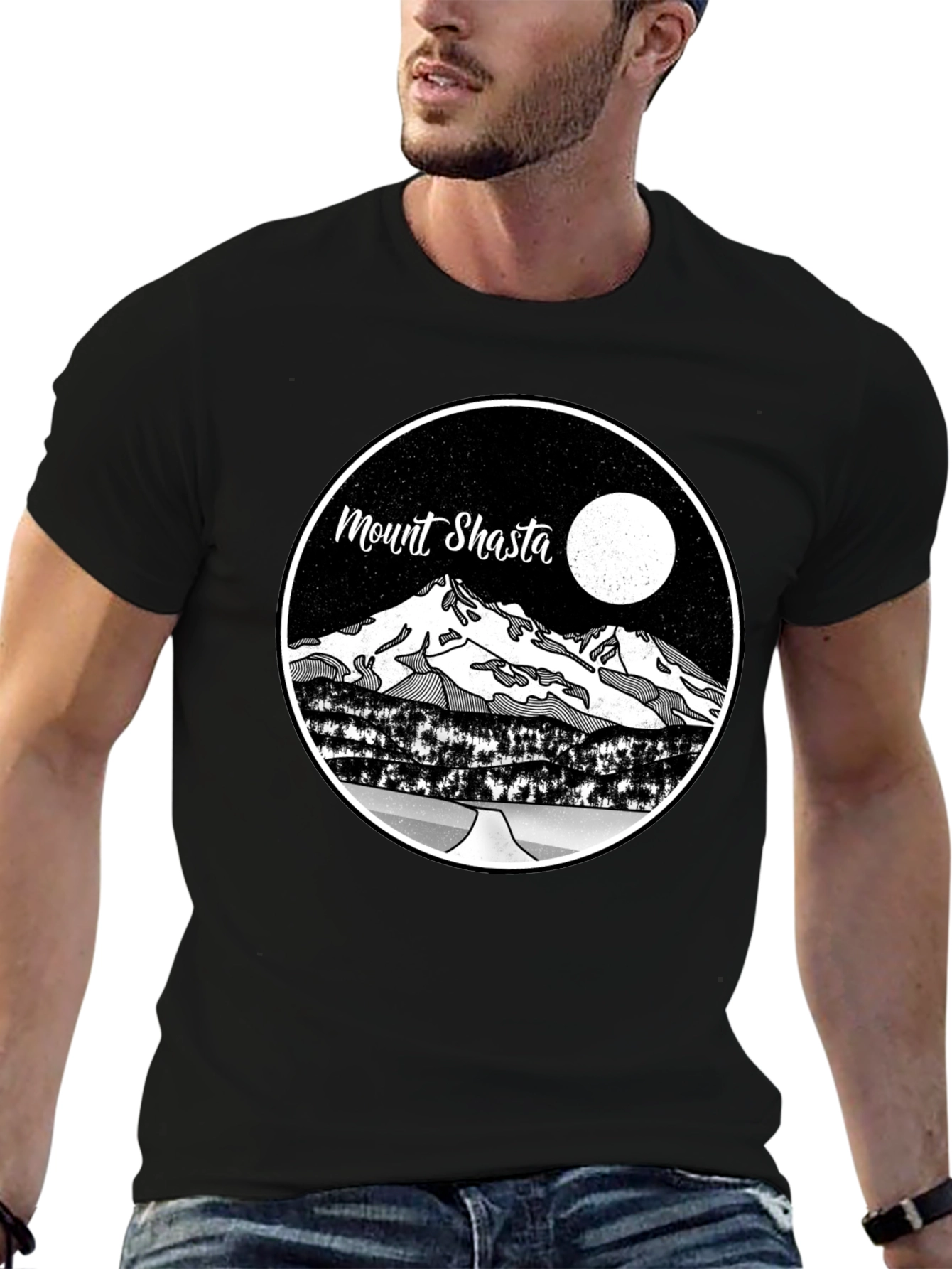 Mount Shasta Graphic T-Shirt - Mens Black Tee