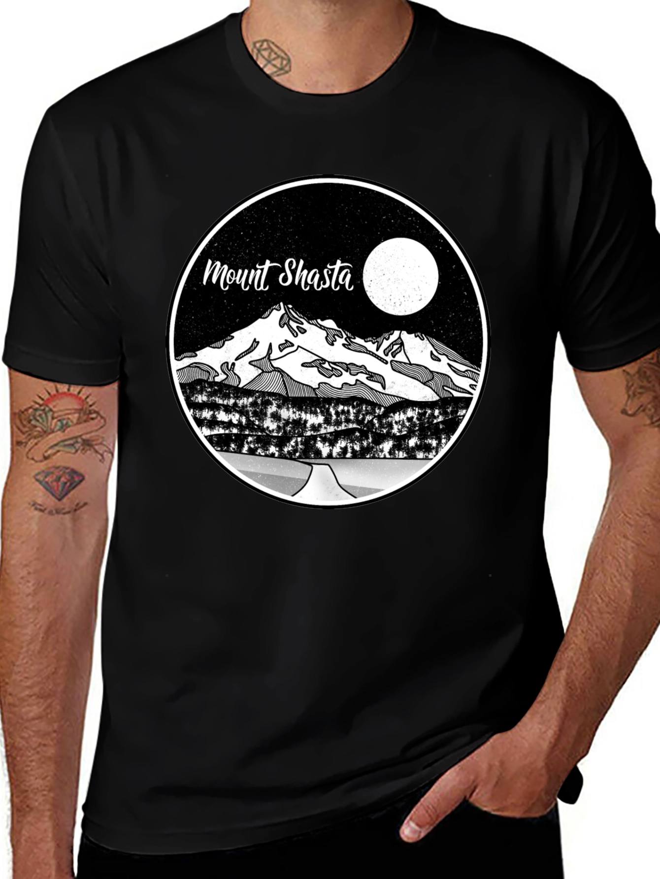 Mount Shasta Graphic T-Shirt - Mens Black Tee