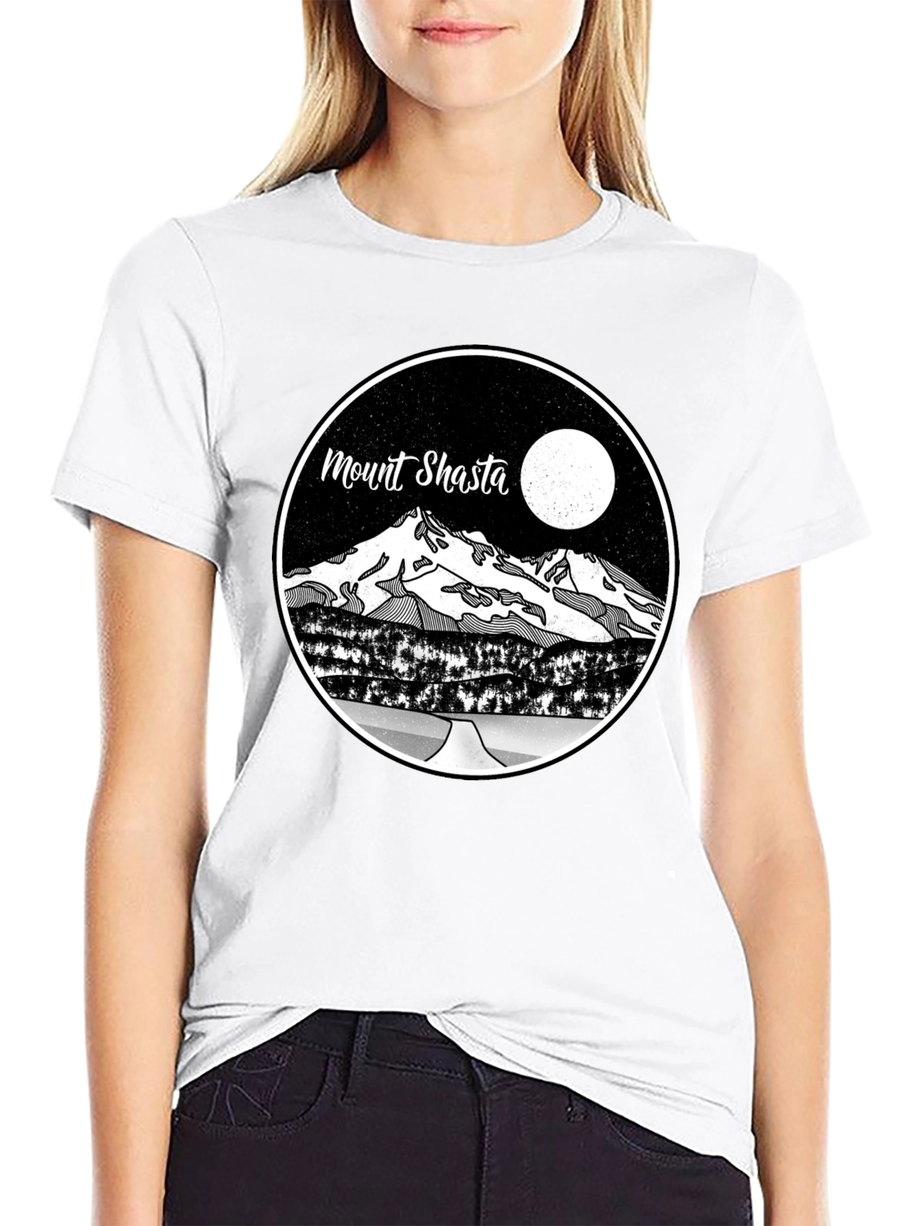 Mount Shasta Graphic T-Shirt - Mens Black Tee
